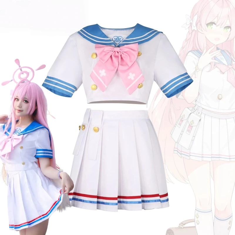 

White Sailor Clothing Top Skirt JK Sweet School Uniform Full Set for Women Role Play Outfit Game Urawa Hanako Cosplay Costume