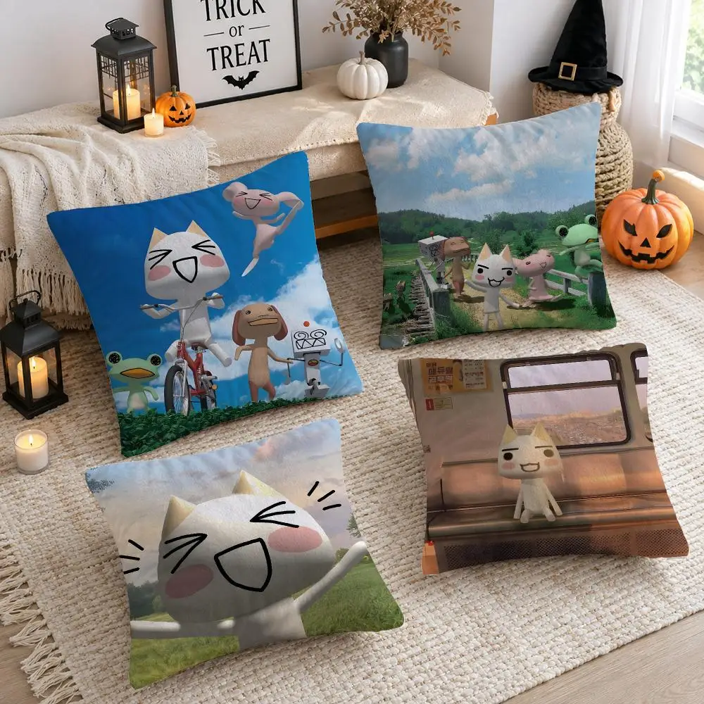 Cute Character T-Toro Inoue Cushion Cover Plush Decorative Pillow Case With Hidden Zipper Cutecore Room Decor For Home