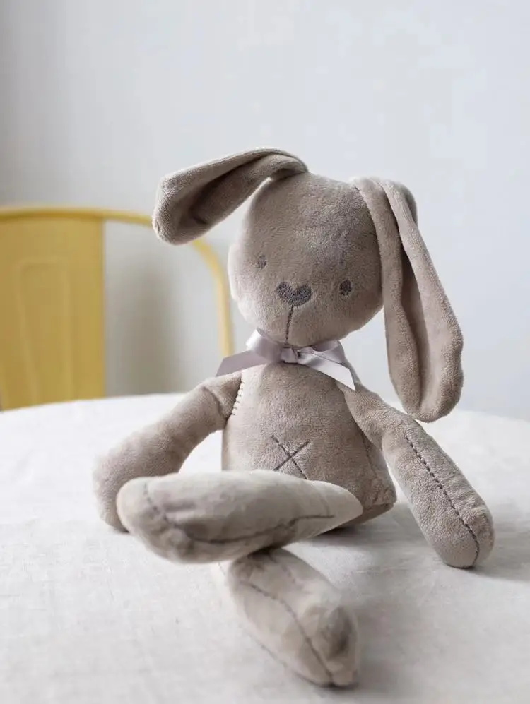 Muñeco de conejo bonito de 39cm para bebé, juguetes de peluche suaves para niños, conejito gris y rosa, juguetes infantiles de peluche para dormir