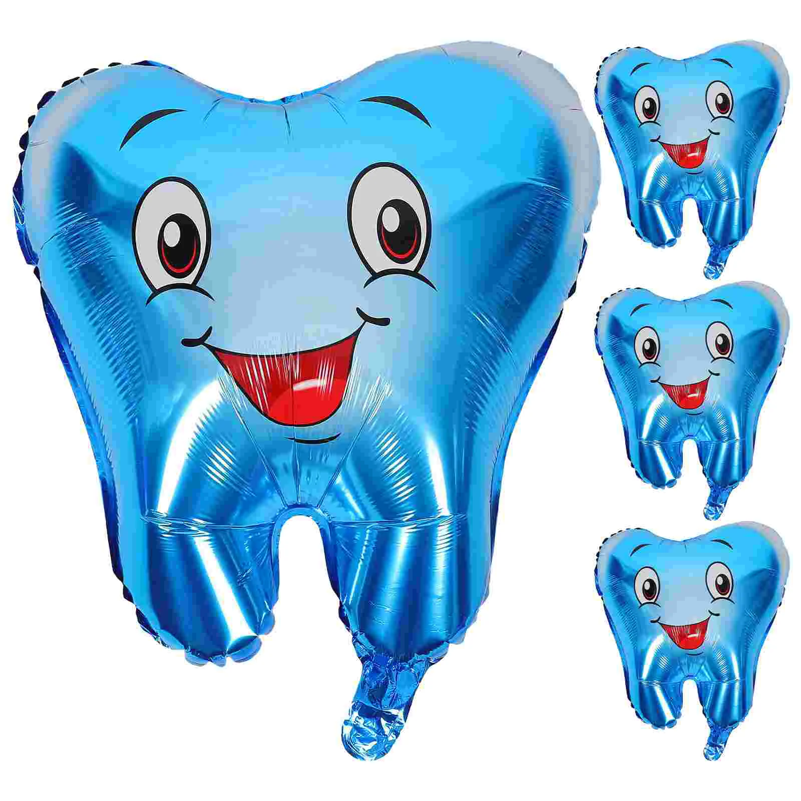 4Pcs Ballon Baby Christening Balloons Tooth Party Decorations Wedding Decorative for Birthday Shaped Cartoon Teeth Theme Ballons