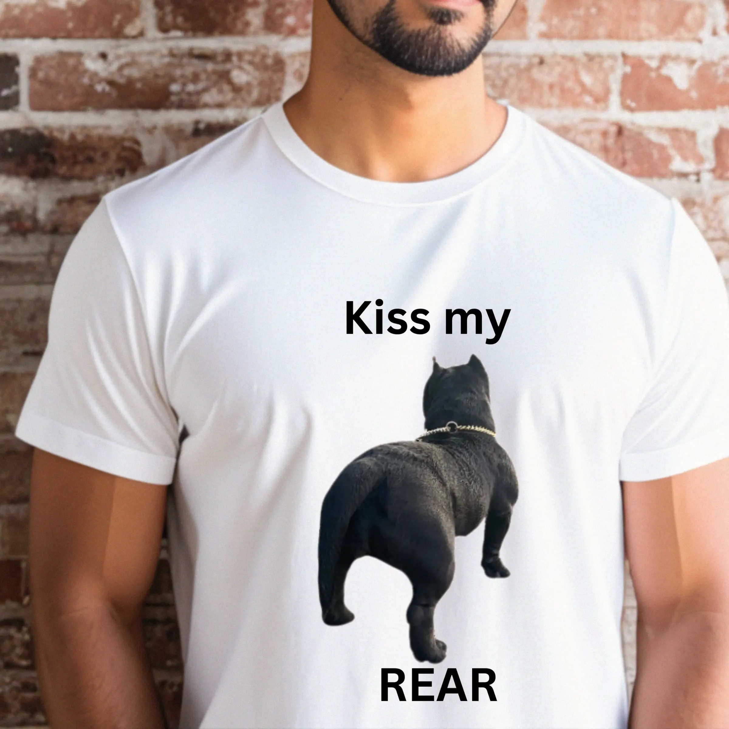 Kiss My Rear American Bully T shirt Enthusiast Lovers Dog