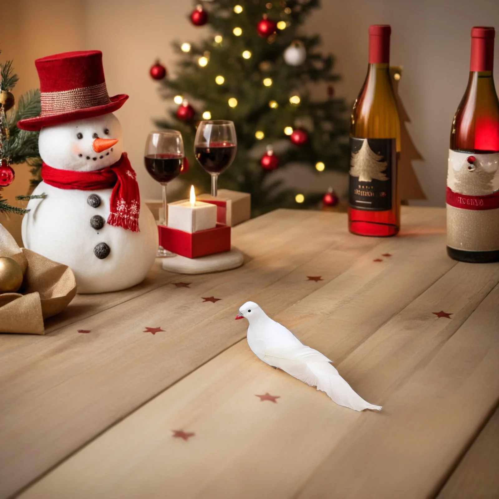 

2pcs Lifelike Dove Ornament Garden Decorative Bird Tree Lawn Wedding Party Layout White Pigeon Artware Gardening Supply