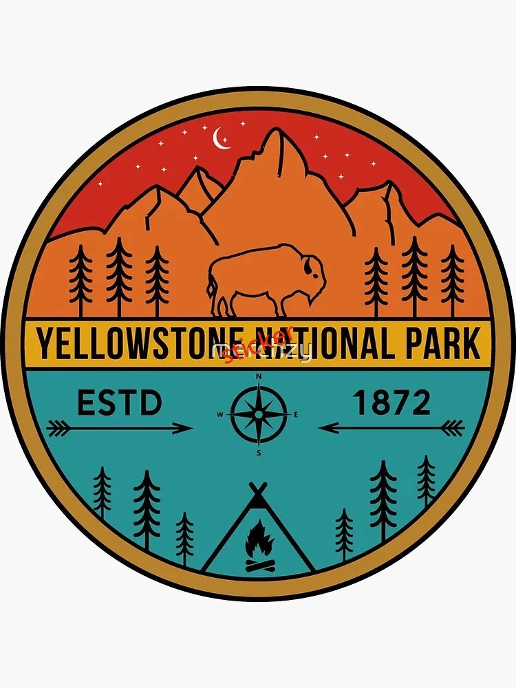

Yellowstone National Park sticker Waterproof Decal Occlusion Scratch Laptop Car Bicycle Luggage Kayak Suv Motorcycle Bumper