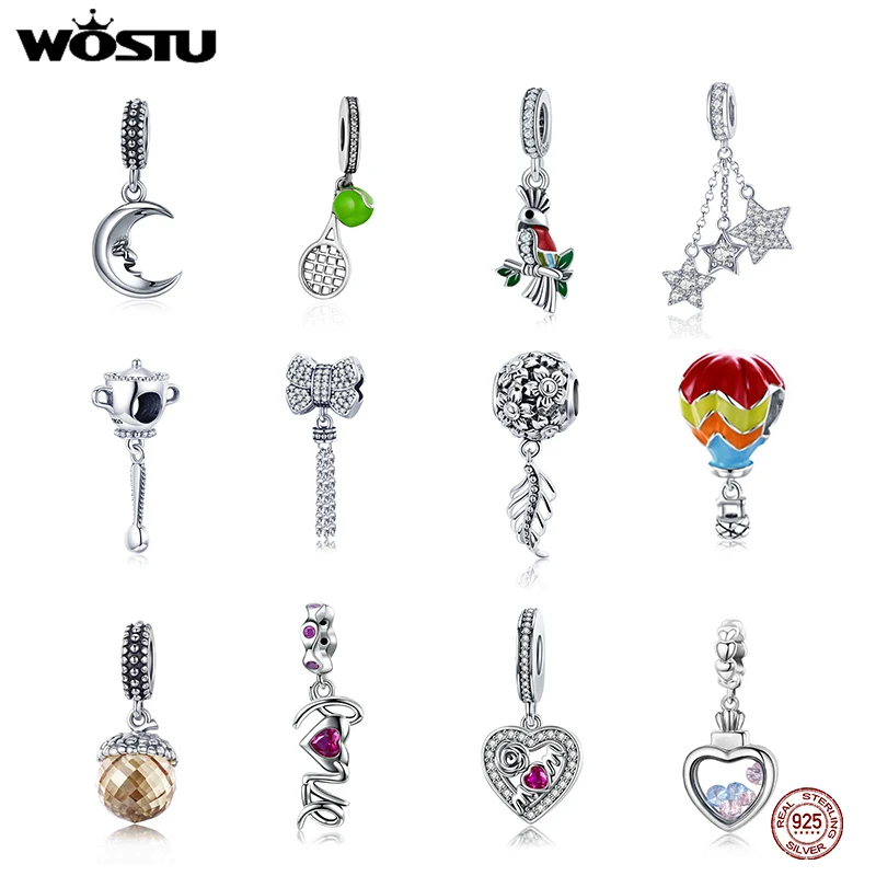 

Женские Подвески из настоящего серебра 925 пробы, 20 стилей, циркониевые бусины, подходят для оригинального браслета, подвески «сделай сам», ожерелье, подвеска кулон ювелирные изделия подарок