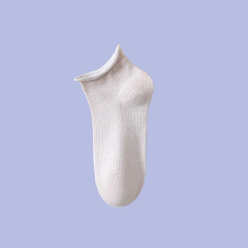 Calcetines desodorantes de tubo corto para mujer, medias de encaje blanco, Algodón puro, fino, transpirable, absorbente del sudor, 5/10 pares