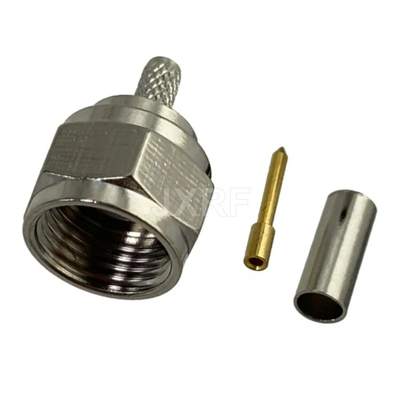 JXRF coaxial connector British F-head crimping 75-1.5-3 cable RG179 cable TV cable connector