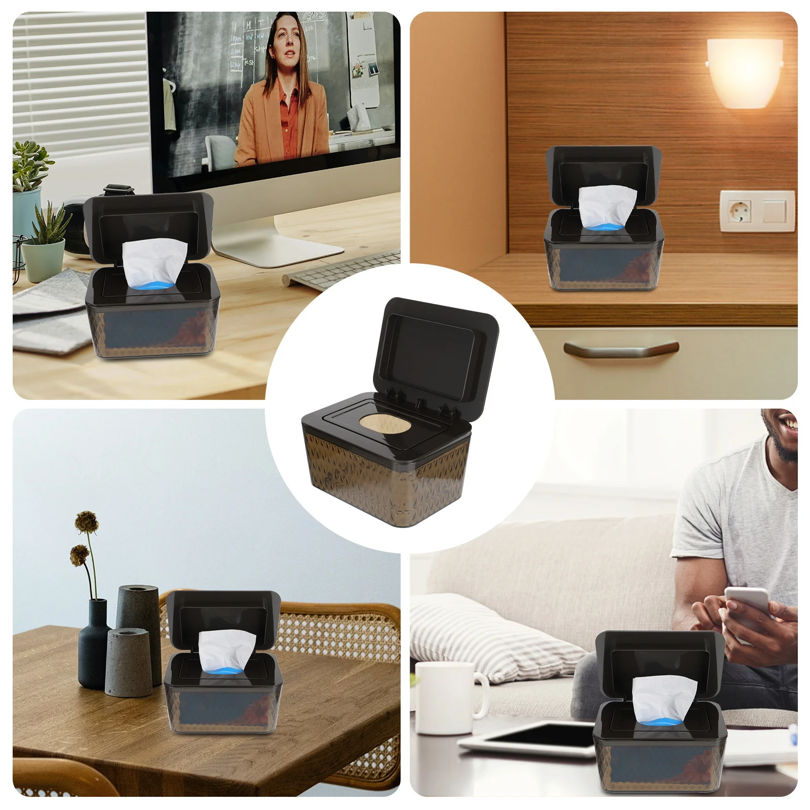 

Wet Wipe Box Material Glossy Finish Simple Design Easy Storage For Home Office Hotel Restaurant Lightweight Tissue Box With