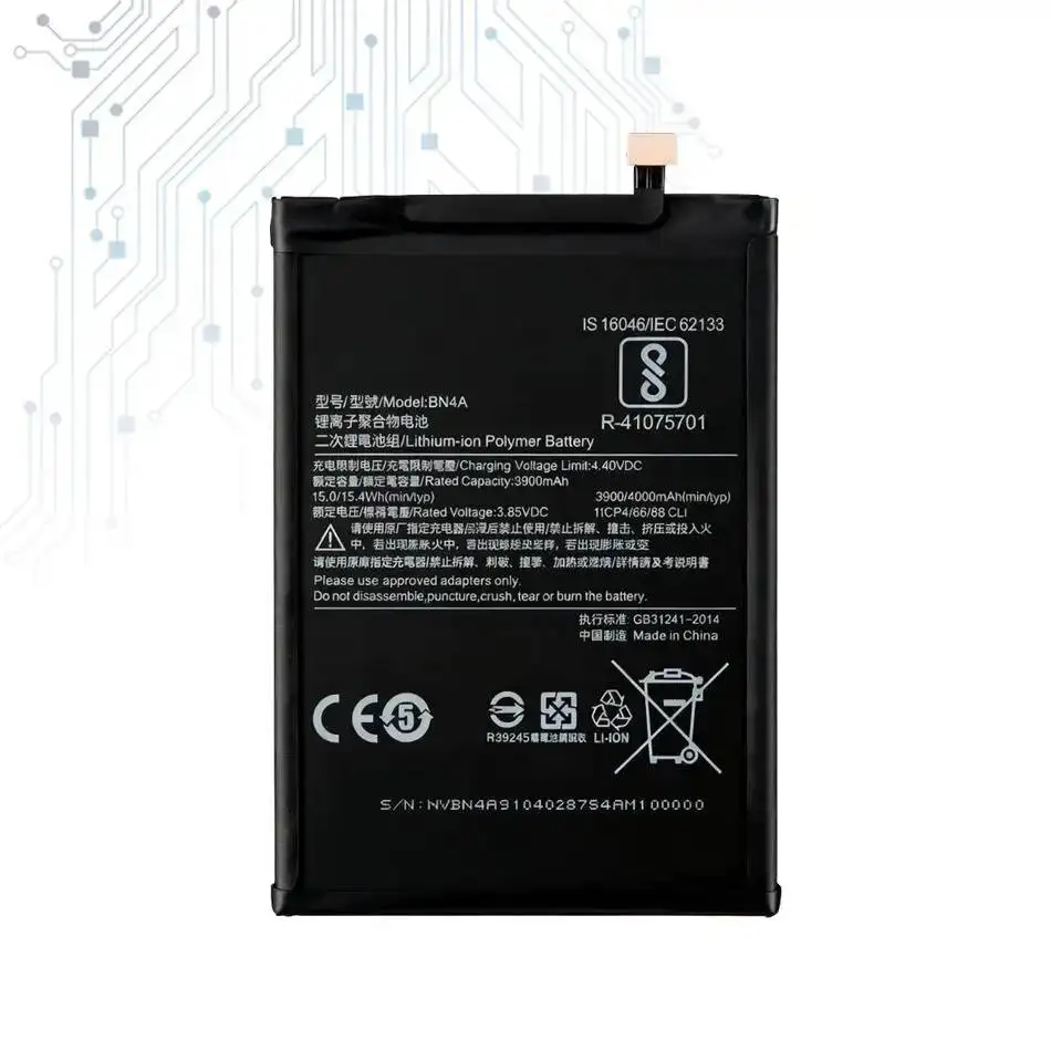 Safe 3900Mah High Capacity Mobile Phone Battery BN4A For Xiaomi Redmi Note 7 Pro M1901F7C