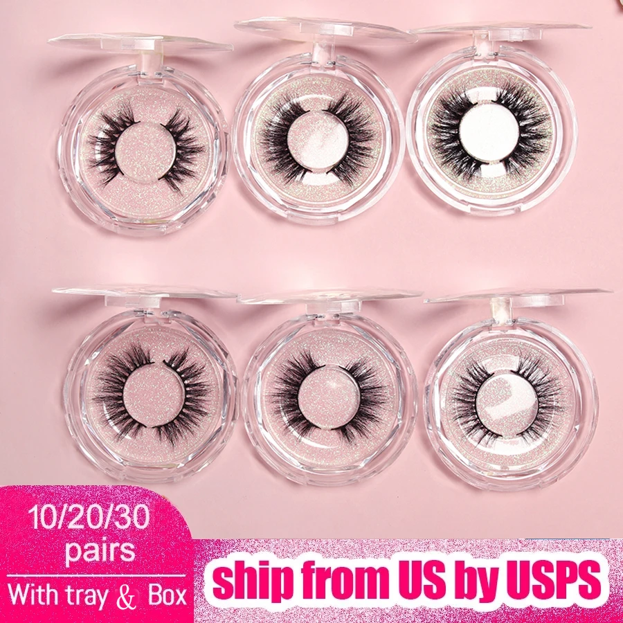 3D mink lashes Natural False Eyelashes packaging boxes wholesale 10/30pcs eyelashes bulk Wispy Lashes Long faux cils Bulk Lashes