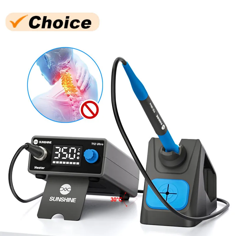 SUNSHINE T12 ULTRA Smart Soldering Station Standby and Sleep Time with Temperature Control and Calibration Rework Station