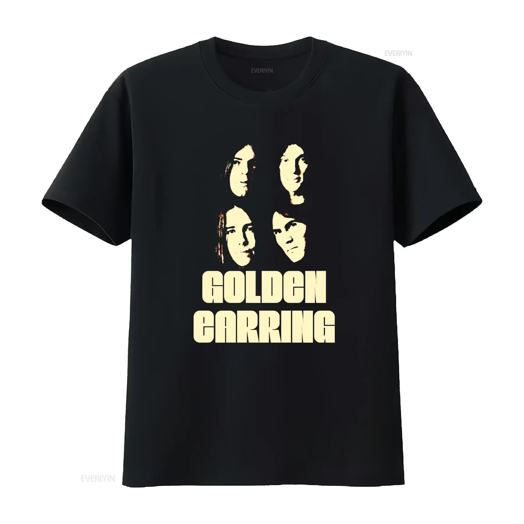 Vintage Retro Rock Band Golden Earring Portrait Print Casual T Shirt vintage Washed Stretched designer clothes homme