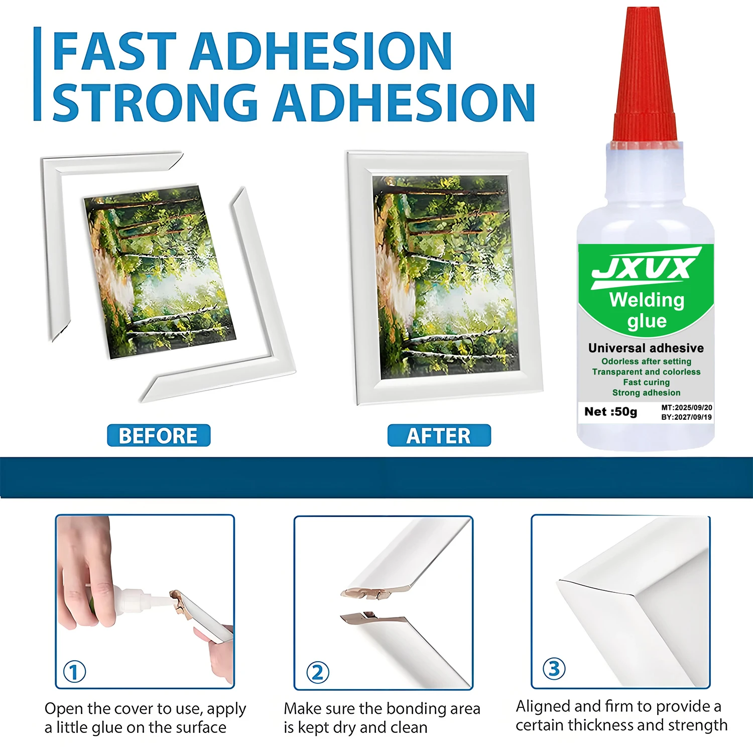 لوليفل 50 جرام غراء لحام عالي القوة - غراء فائق القوة عالمي للصمغ الفائق الفائق للزجاج المعدني الخزفي الراتنجي