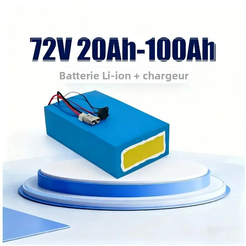 Batterie Lithium-Ion BMS 72V 20Ah/30Ah/50Ah/80Ah/100Ah LiPo pour Moto 3000W/5000W/8000W/15000W avec gestion de batterie intégrée