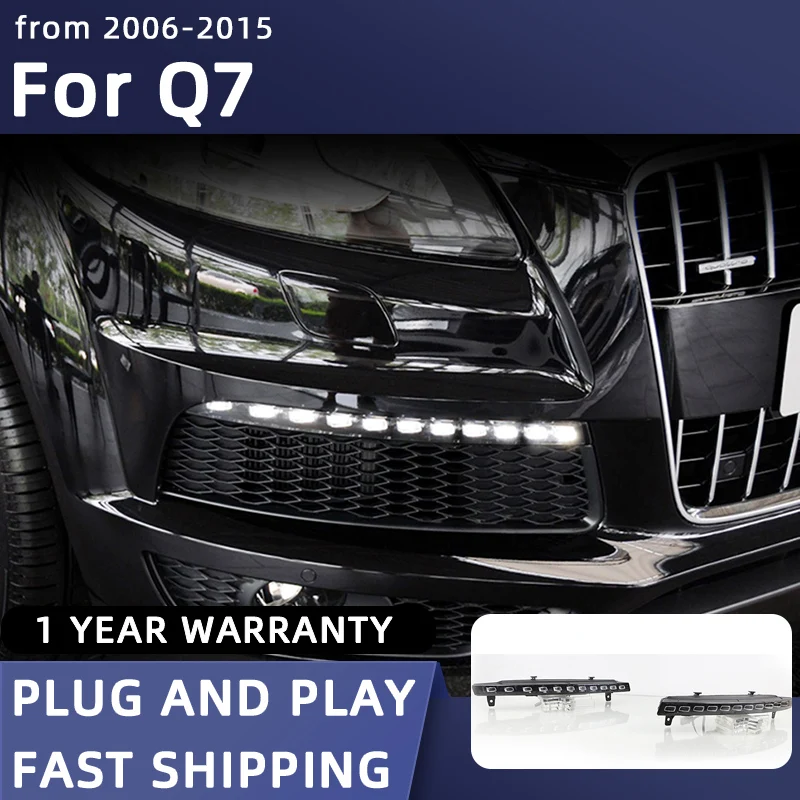 

Стайлинг автомобиля для Audi Q7 DRL 2006-2015 Q7 искусственная дневная Рабочая детская дневная лампа с указателем поворота противотуманная фара автомобильные аксессуары