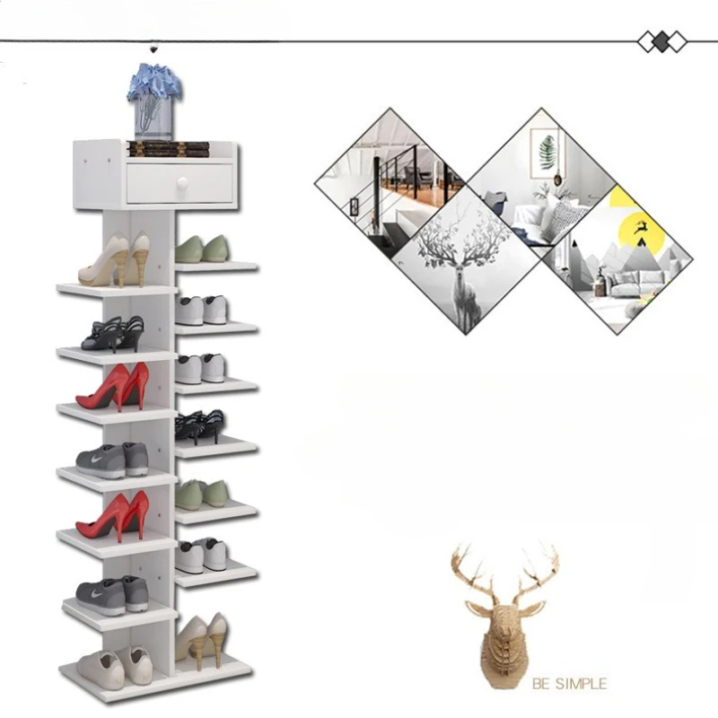 Multi-storey oversized vertical European shoe store can rotate office mini stand-up