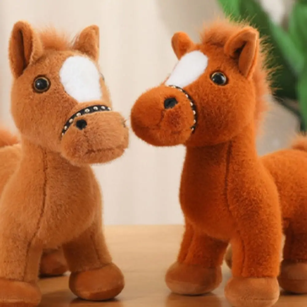 Spielzeug Simulation Stehende Fohlen Lange Mähne PP Baumwolle Pony Spielzeug Attraktive Augen Niedlichen Cartoon Pferd Gefüllte Kinder