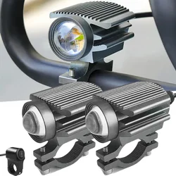 Additional Motorcycles Spotlights Headlights 12-80V LED Lamp Lenses Dual Color For Electric Motorcycle Fog Lights Car Headlight