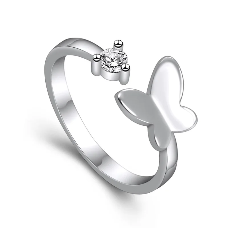 

925 Sterling Silver Ring Butterfly for Women Beautiful Ring Fashion Wedding Engagement Jewelry Shining Zircon Party Women Gifts