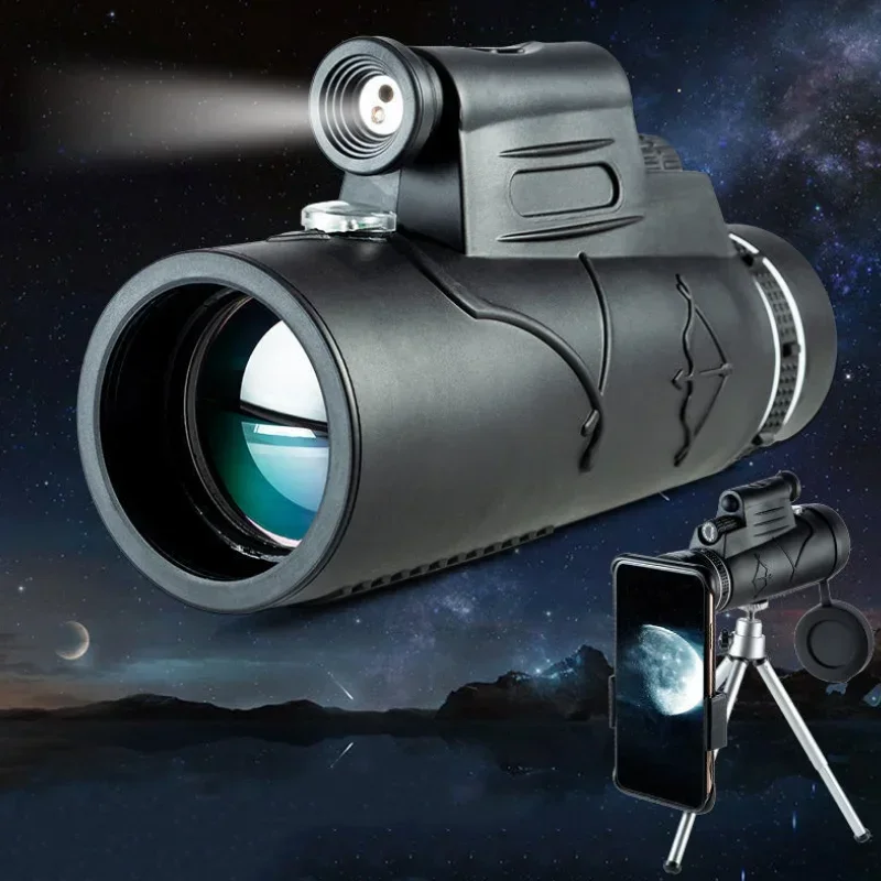 Powerful 50X60 Zoom HD Monocular Telescope Long Range With Tripod Phone Clip For Outdoor Hunting Camping Tourism