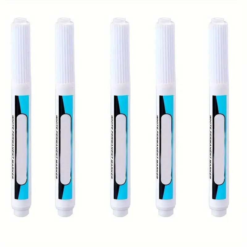 Stylo marqueur gras blanc, 1 pièce, résiste à l'eau et à l'huile, ne se décolore pas, séchage rapide, grande tête optique