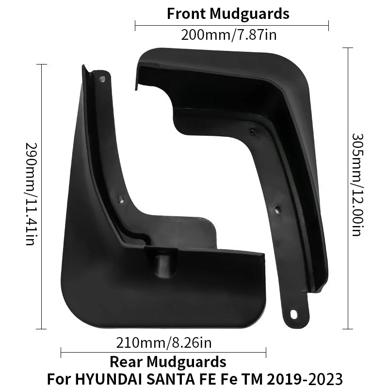 Mudguards for Hyundai Santa Fe TM Mud Flaps 2019 2020 2021 2022 2023 Accessories Splash Guards SUV Fender Rear Wheels Car Stying