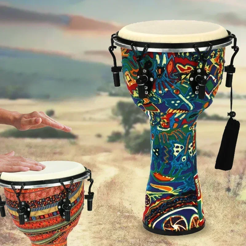 

Selected Good Items Cross-border African Percussion Drums Polyester Color 8" Inch ABS Cloth Fiberskin Hand Drum Head Djembe
