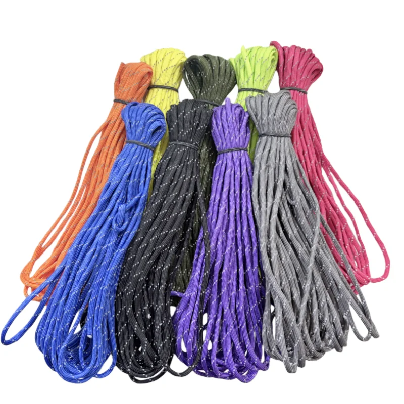 سبعة الأساسية عاكس مظلة حبل ليلة تحذير حبل سوار المنسوجة في الهواء الطلق خيمة المشي لمسافات طويلة المظلة تعزيز حبل #6