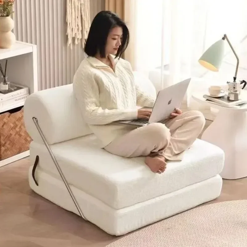 

L Folding Leather Sofa Living Rooms Bedroom Sun Lounger Luxury Single Sofas Bed Tatami Home Modern Comfortable Furniture