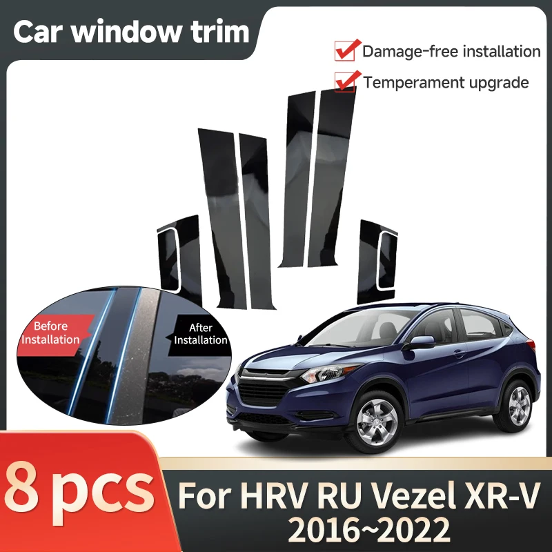 

Car Window Trim Cover for Honda HR-V HRV RU Vezel XR-V 2016~2022 Black Decal Molding Pillar Posts Door Sticker Accessories Tools