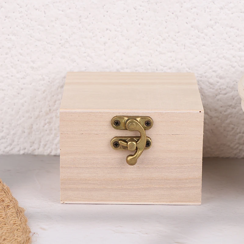 Wooden Storage Box Gift Packaging Box Flip Type Jewelry Storage Container