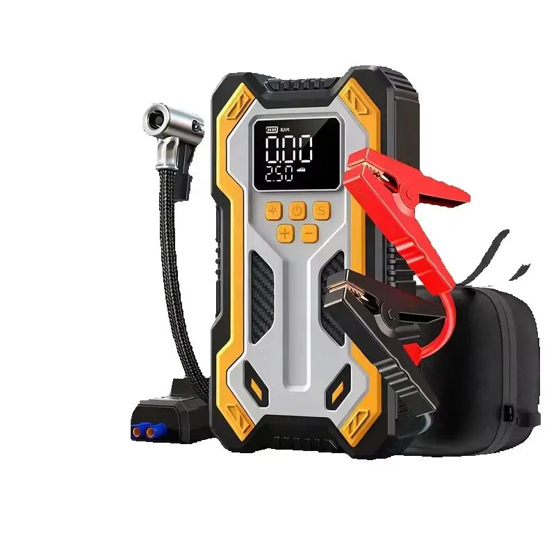Arrancador de Coches con Compresor de Aire, Batería de 1000mAh (9.0 Gasolina/6.5L Diésel) con Inflador de Neumáticos de 160PSI con Apagado Automático