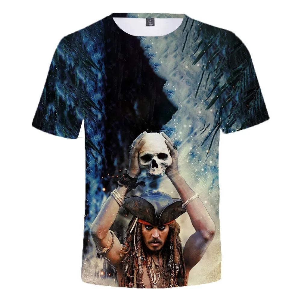 2024 Disney Pirate of Caribbean 3d Print T Shirt Men T-shirt Jack Sparrow Tshirt Children Unisex Tshirt Casual Top Pirates