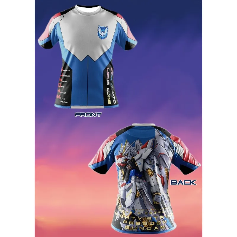 Gundam SEED Freedom Mighty Strike Freedom Gundam Anime T-shirt Men's Women's Full Sublimation Mecha Print Casual Top