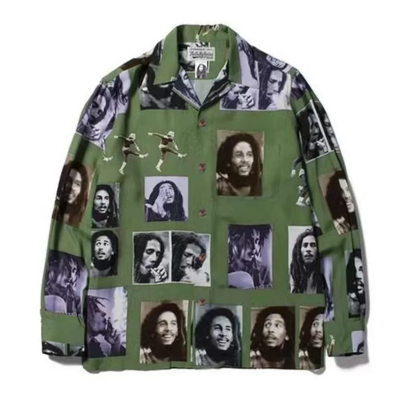 WACKO MARIA Music Godfather Long Sleeve Shirt Men's Women's Trendy High-end Shirt Tops