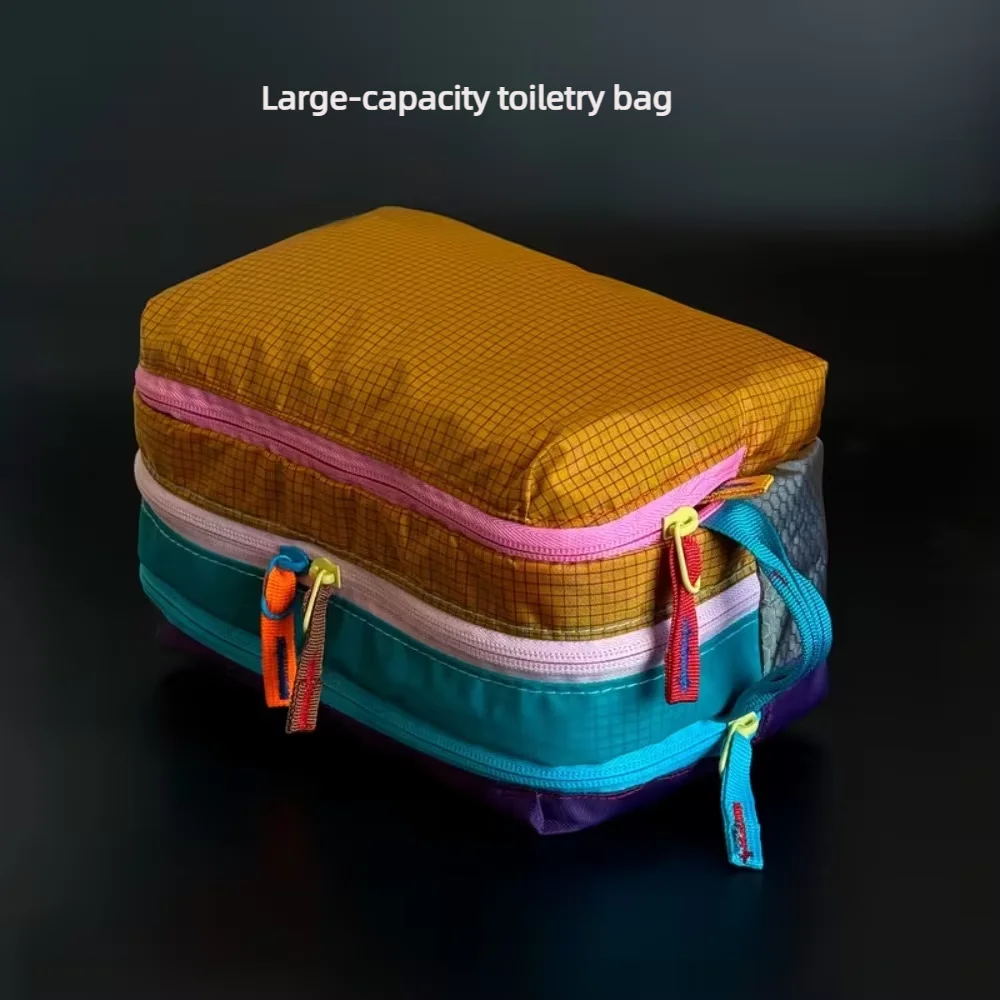Travel Accessories Organizer Bag - Portable Waterproof Rainbow Layered Cosmetic Bag