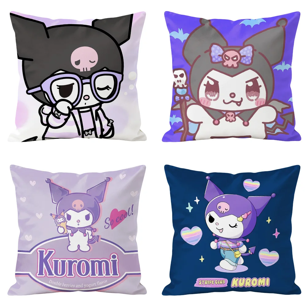 Kuromi Double Sided Print Decorative Cushion Cover for Sofa Bedroom Y2K Room Decor Kawaii Room Decor Cutecore Home Decoration
