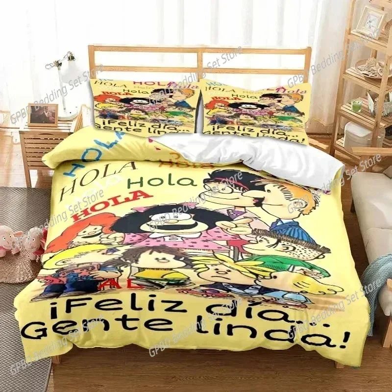 Mafalda Cartoon 3D NEW Duvet Cover Pillowcase Bedding Set Adult Boy Girl Bedroom Decoration Children Single Double Large