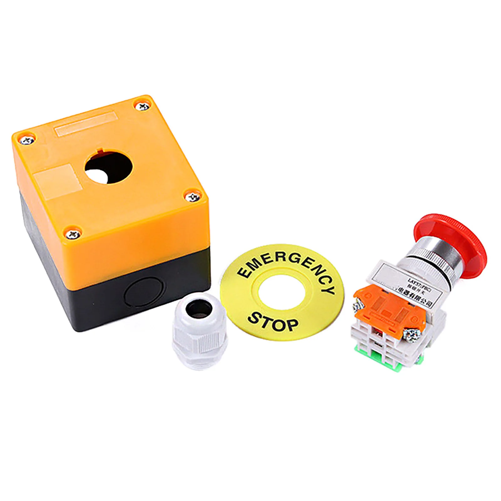 Red Sign Emergency Stop Push Button Sturdy Plastic Shell E-Stop Push Button for Freight And Elevator Protection