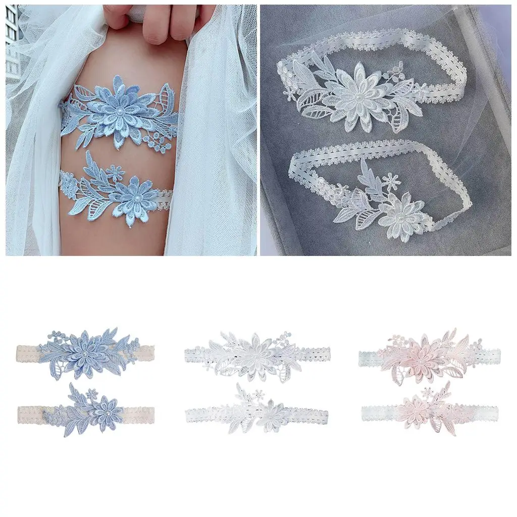 conjunto-de-ligas-de-renda-nupcial-com-perolas-e-bordado-floral-para-casamento-azul-e-branco-elegante-faixa-para-pernas