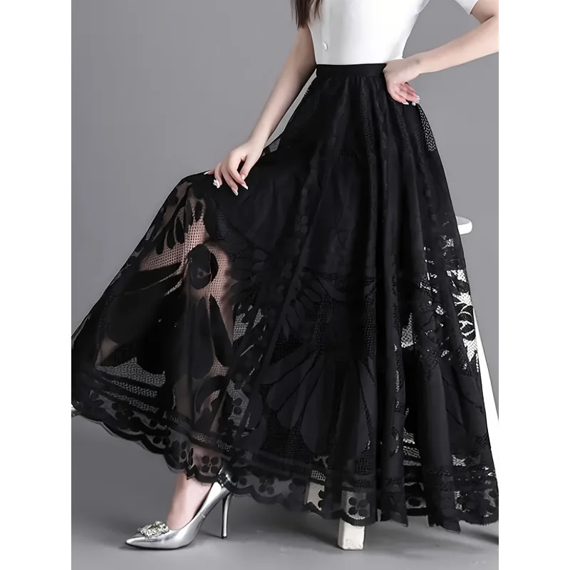 

High Waist Mesh Skirt L 39302 Half Body Skirts Women's Fashion Spring 2026 Neutral Other Fabric Other Design
