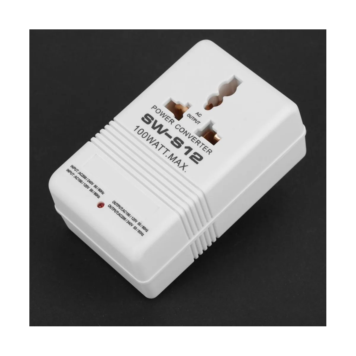 

SW-S12 100W 110V/120V to 220V/240V Step-Up Down Voltage Transformer Converter Travel Dual Channel Power Converter