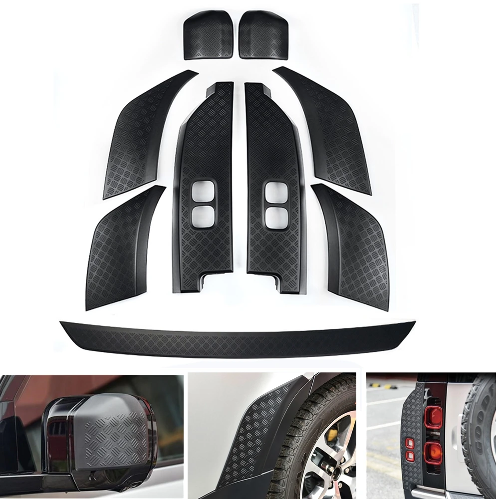 Exterior Rear View Mirror Cover & Trunk Trim & Rear & Front Bumper Side Splitter & Fog Light Cover For Land Rover 110 2020-2025