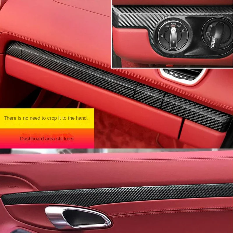 Suitable for 718 Interior Sticker,Carbon Fiber Modified Film for Central Control Gear Shift for Porsche Cayman Boxster 2013-2023