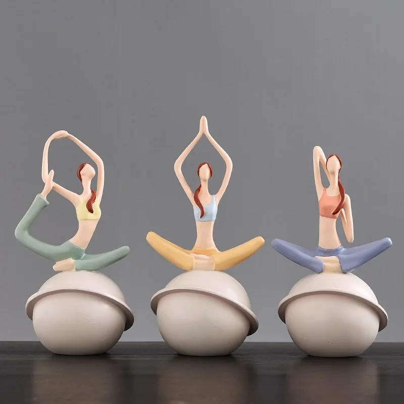 Yoga Figure Figurine Resin Craft Girl Decoration Bedroom Nightstand Zen Home Decor Piece