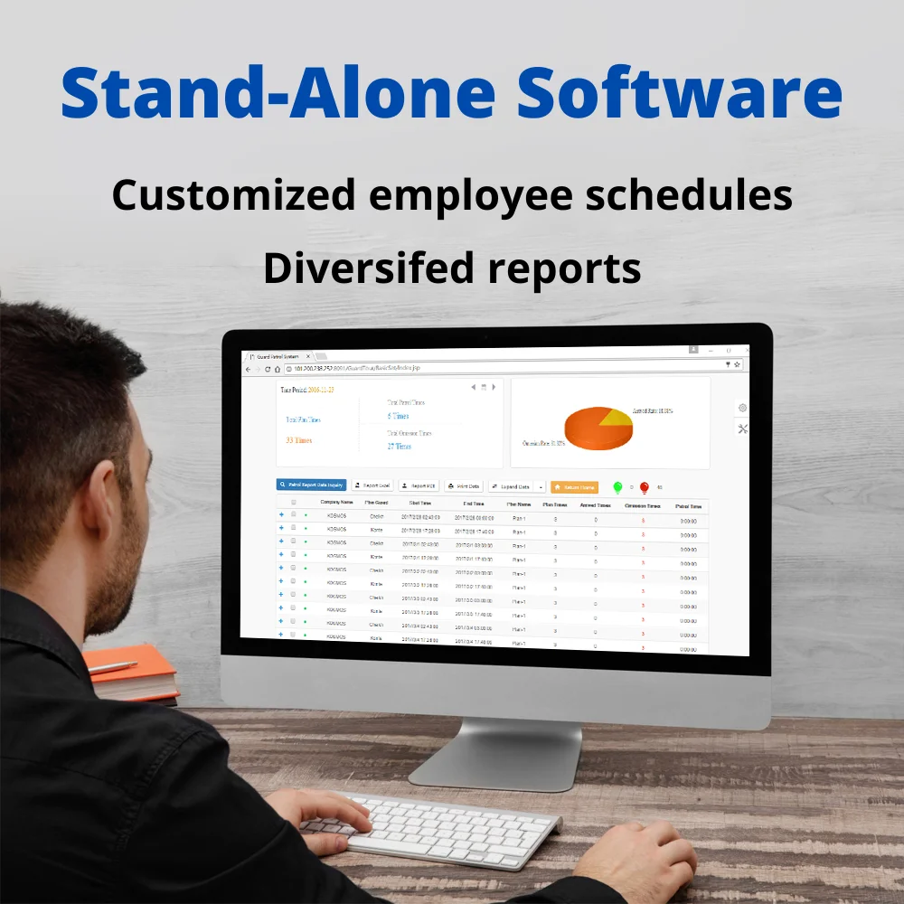 نظام جولة الحراسة Rfid لبناء الأمن جهاز دورية نقطة التفتيش WM5000V5