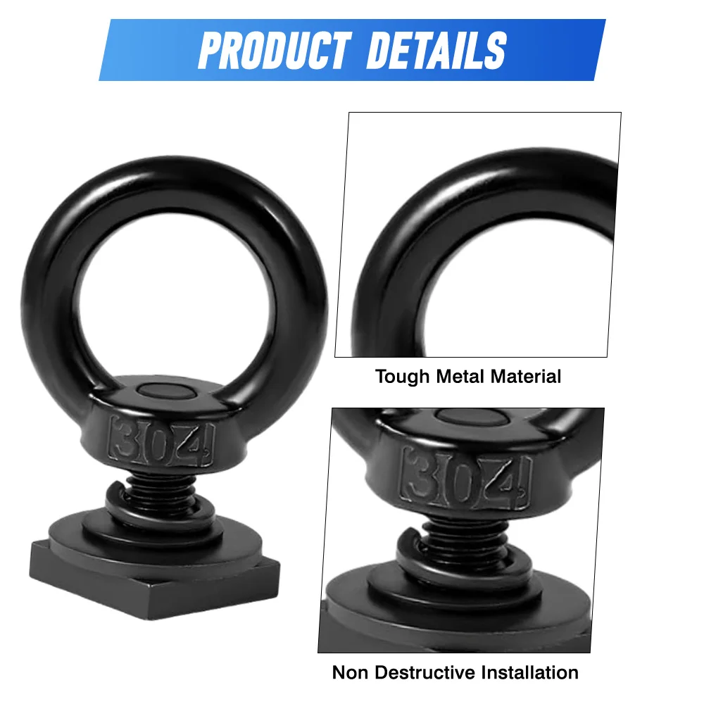 4x Roof Rack T Bolts Stainless Steel T Bolt Eye Nut Tie Down Rings for Anchoring Ropes Heavy Duty Eye Bolt