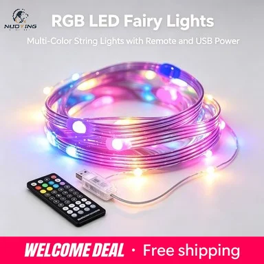 Guirlande lumineuse LED Bluetooth 5V alimentée par USB, guirlande lumineuse RGB programmable adressable, plusieurs modes d'éclairage pour la décoration intérieure de Noël, de fêtes et de mariages