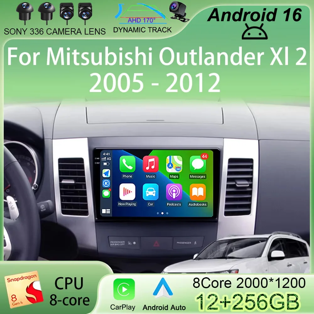 

Android 16 9" Car Radio Multimidia Player For Mitsubishi Outlander Xl 2 2006 - 2012 For Citroen C-Crosser 2007-2013 NO 2din