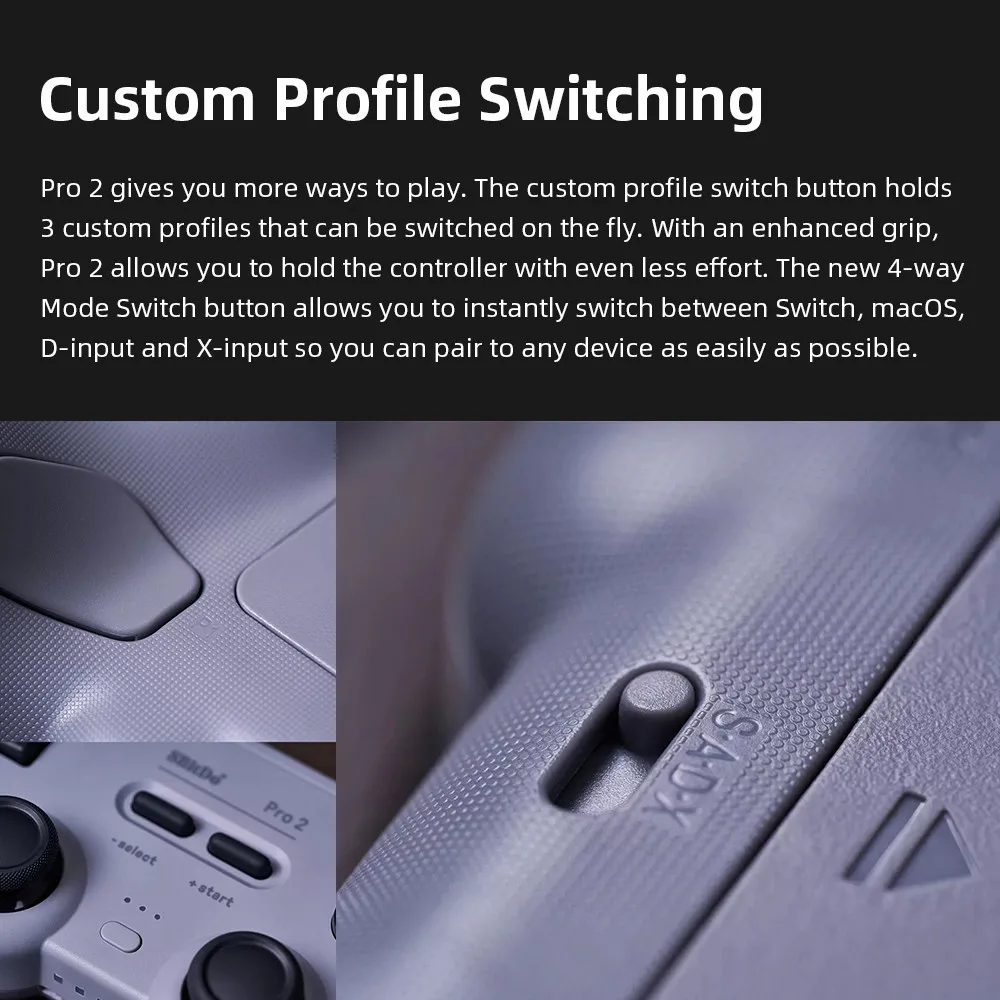 Original 8BitDo Pro 2 Controlador Bluetooth Gamepad com Joystick para Nintendo Switch, PC, macOS, Android, Baralho de vapor e Framboesa