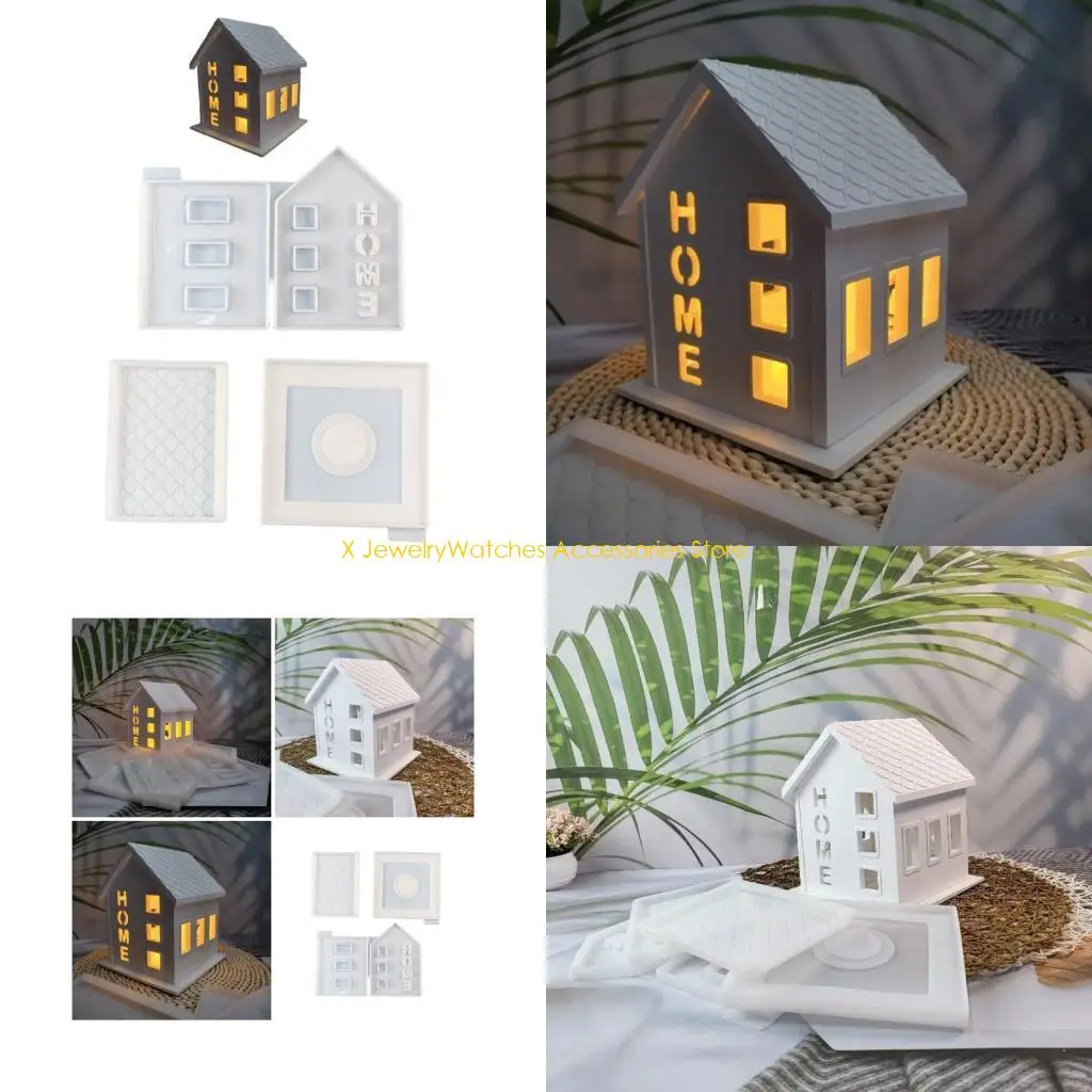 

31KD House Silicone Molds for Resin Concrete Home House Holder Mold House Shaped Gypsum Mold Table Decorations